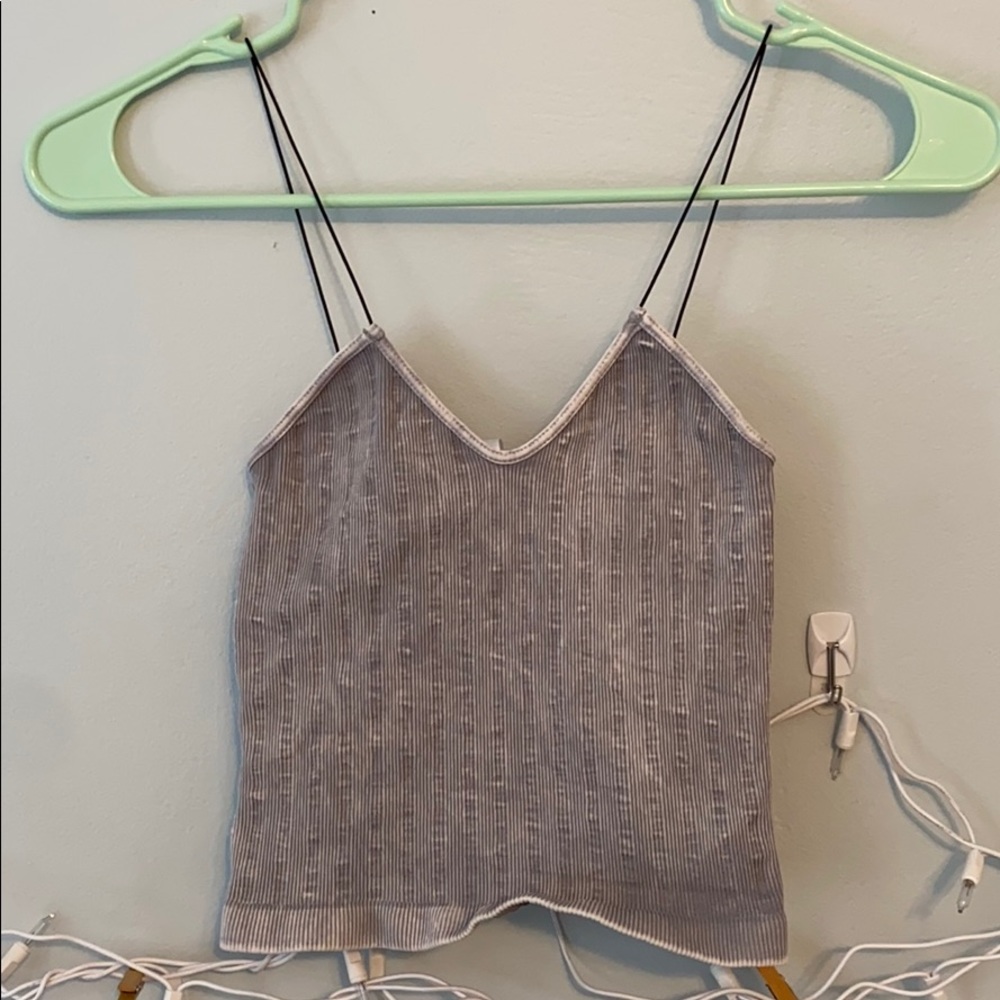 Gray cropped cami top